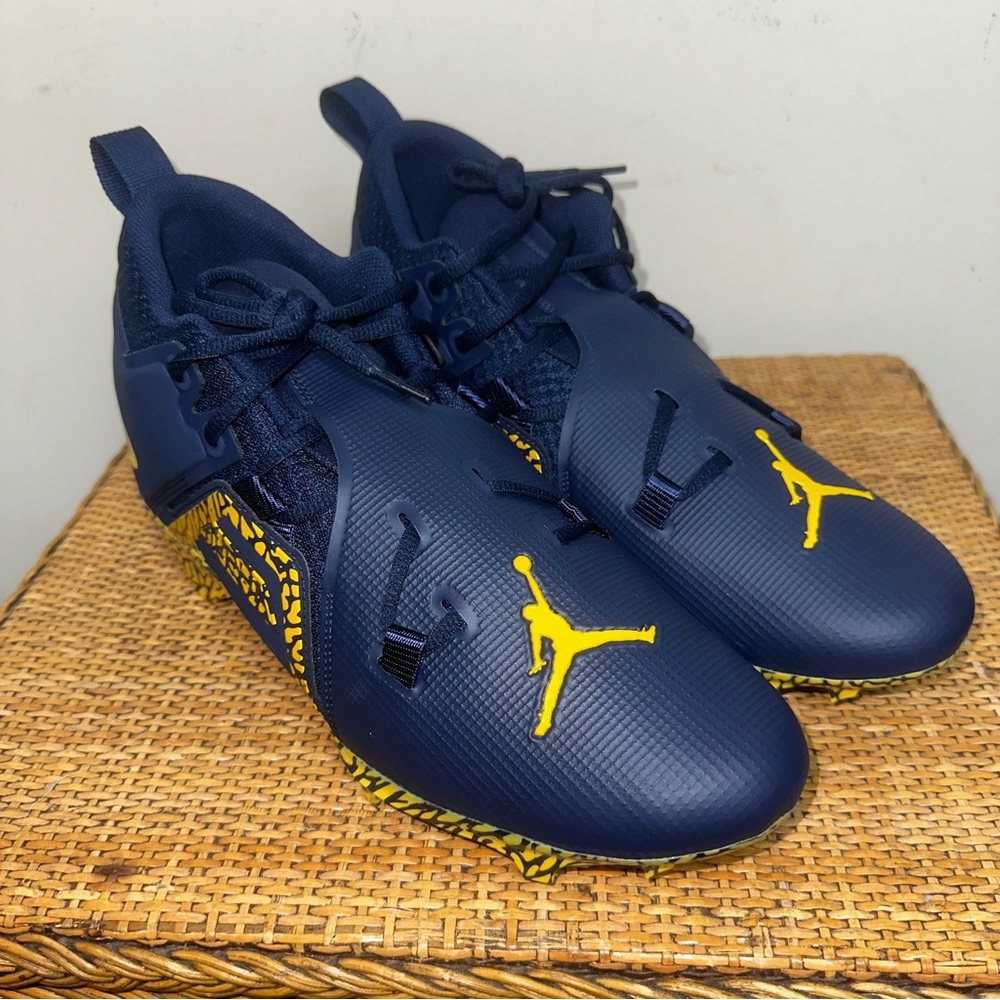 Nike Jordan Alpha Menace Pro 3 Promo Michigan Wolverines DH3368 403 Size 12 - Picture 1 of 14